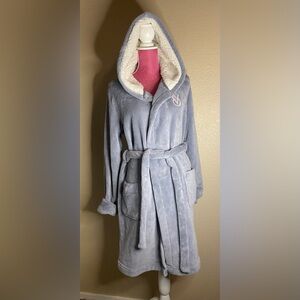 Victoria's Secret Gray Plush Hooded Robe